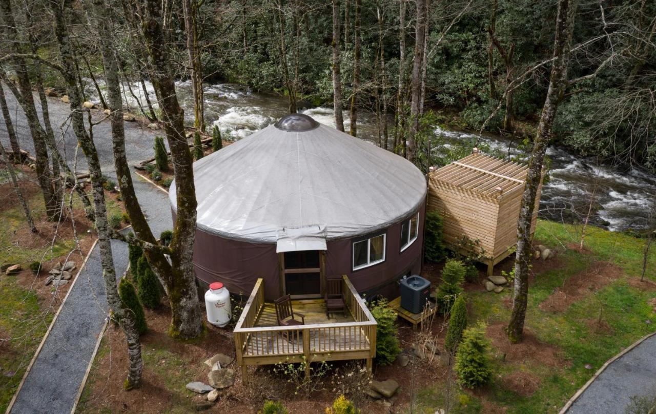Вилла Tranquil Haven Luxy Yurt - Creekside Glamping With Private Hot Tub Topton Экстерьер фото